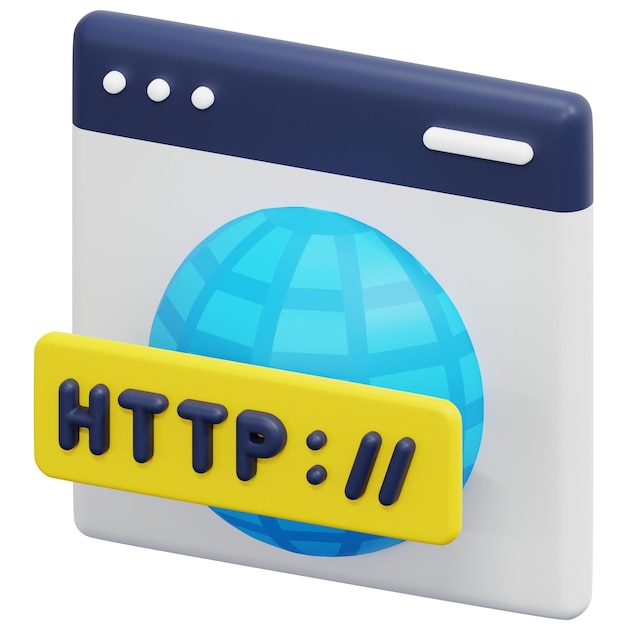 website 3d render icon illustration