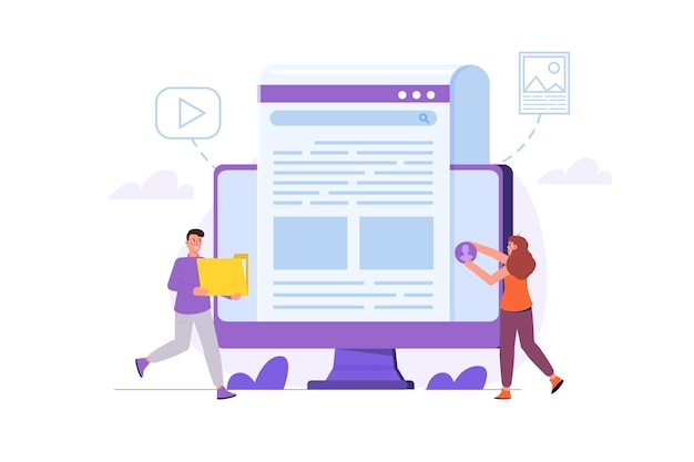 website appearance web design web developing concept vector illustrations