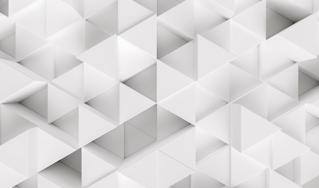white background with triangles - 3d rendering