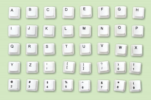 White block computer letter with reflection