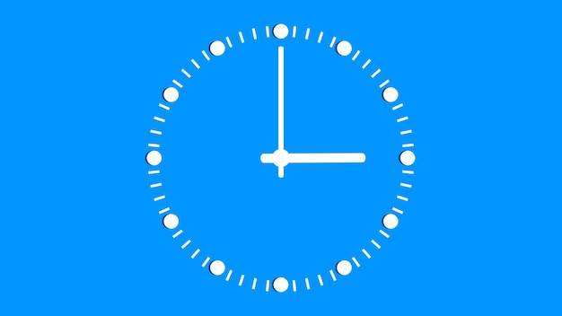 White clock icon on a colorful background