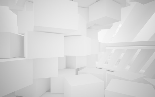 White cubes in a room with a window