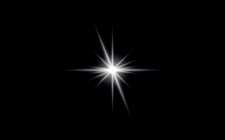Photo white lens flare light on black background