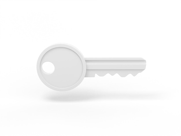 White mono color key on white solid background Minimalistic design object 3d rendering icon ui ux interface element