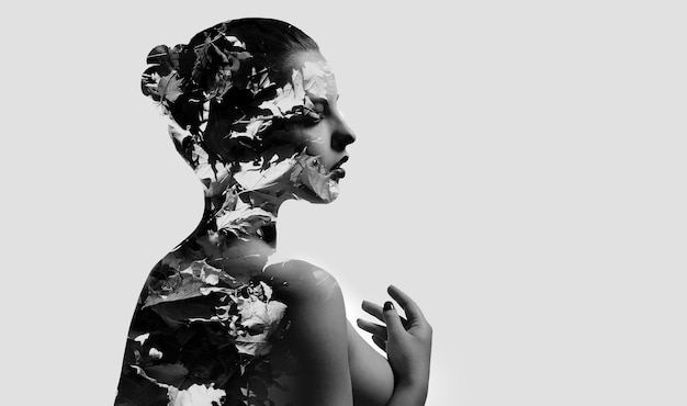 woman against white background