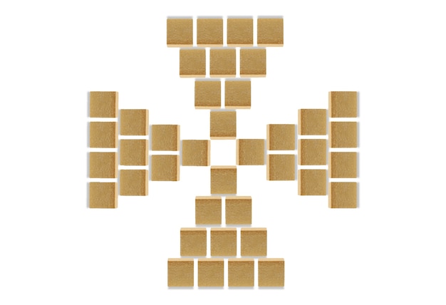 Wooden block cubes on a white background for your text. free space for business concept