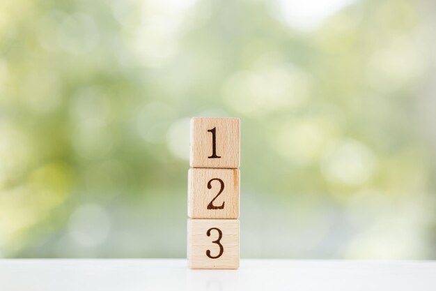 wooden block number using as business competition concept