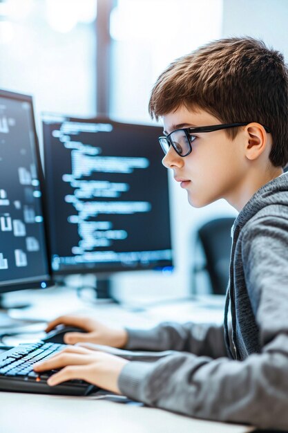 work on computer in office programming IT Generative AI