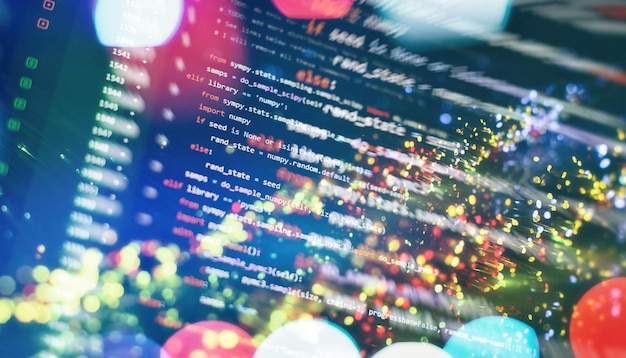 WWW programming Web programming functions on laptop on laptop IT business Python code computer screen Mobile application design Concept