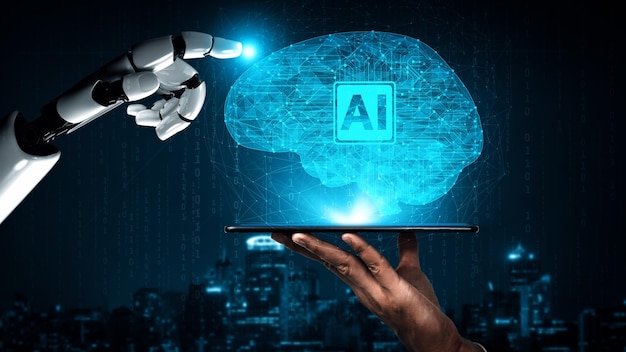 Xai future artificial intelligence robot and cyborg