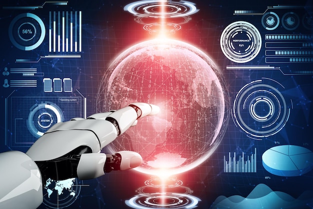 XAI Futuristic robot artificial intelligence concept