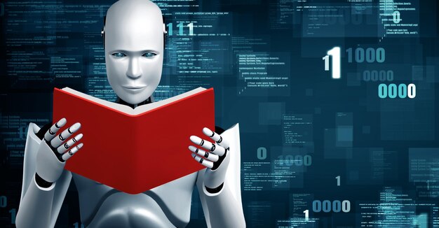 XAI Futuristic robot artificial intelligence huminoid AI programming coding