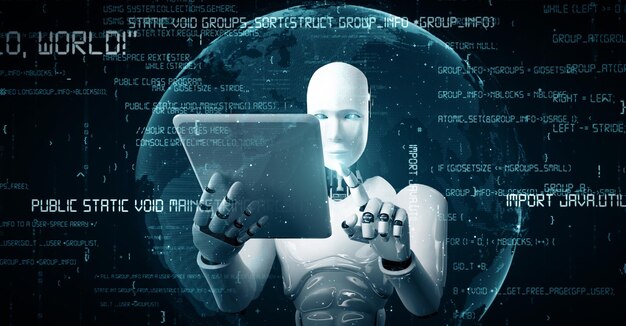 xai futuristic robot artificial intelligence huminoid ai programming coding