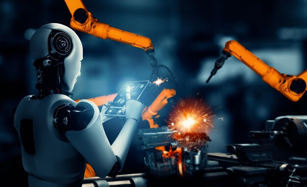 XAI Mechanized industry robot and robotic arms for assembly in factory production