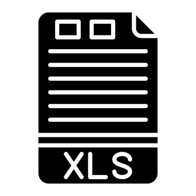 XLS Glyph Solid Black Illustration