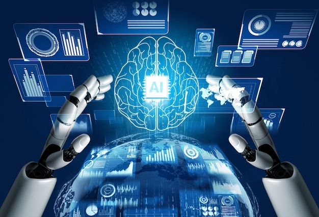 Ý tưởng trí tuệ nhân tạo robot tương lai.
