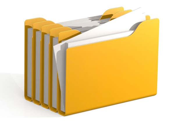 Yellow folder for document storage