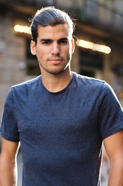 young top latin model looking at camera
