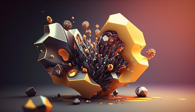3d colorful abstract background generative ai