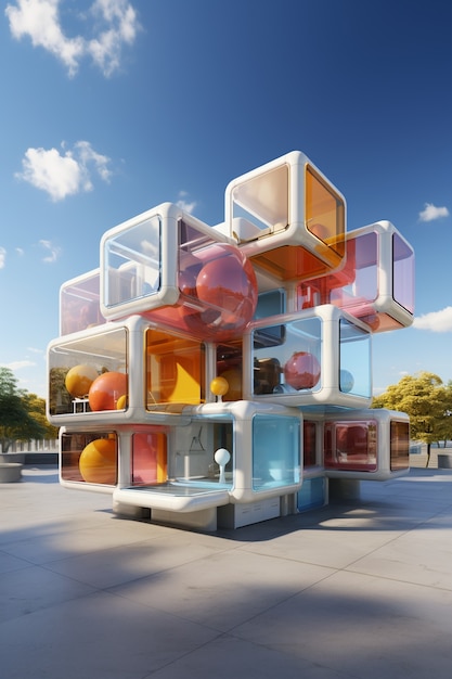 3d rendering of abstract building