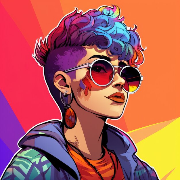 androgynous avatar of non-binary queer person