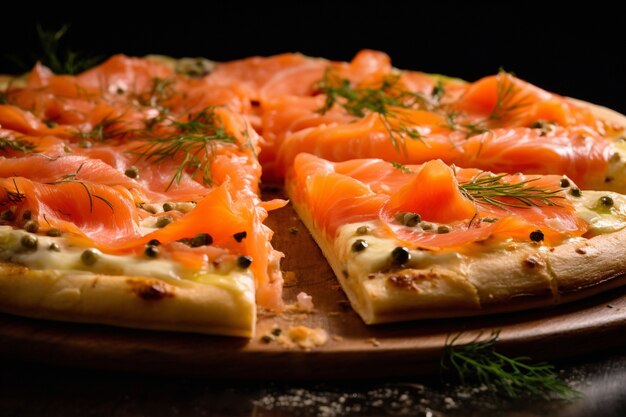 close up on delicious pizza