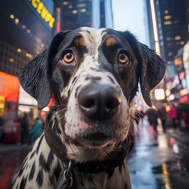 Close up on dog on new york streets