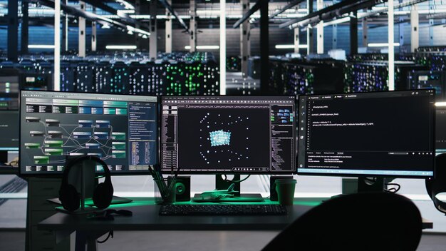 Computer in data center managing network resources using node tree software