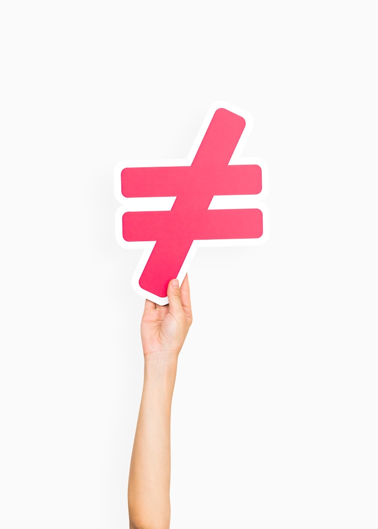 Miễn phí Photo hands holding unequal symbol
