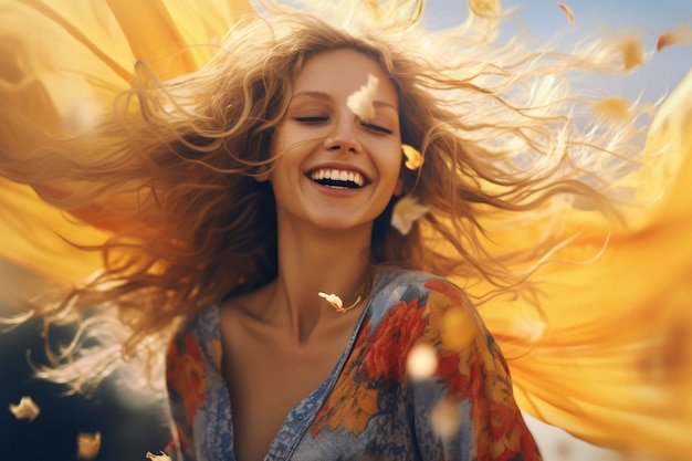 medium shot beautiful woman in nature