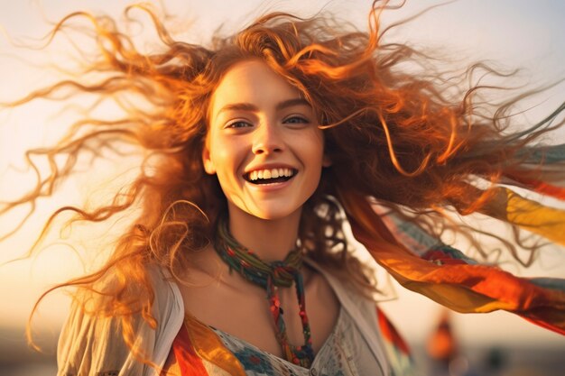 medium shot beautiful woman in nature