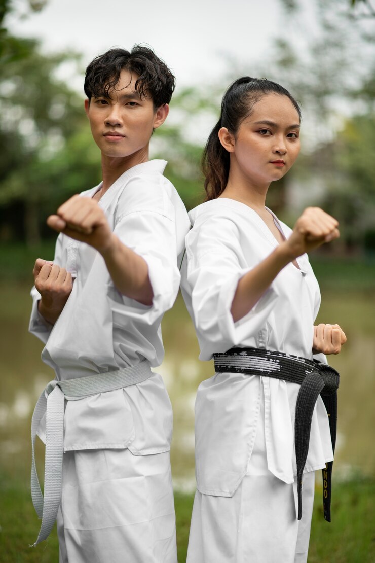 Miễn phí Photo mọi người tập luyện taekwondo ngoài trời trong thiên nhiên