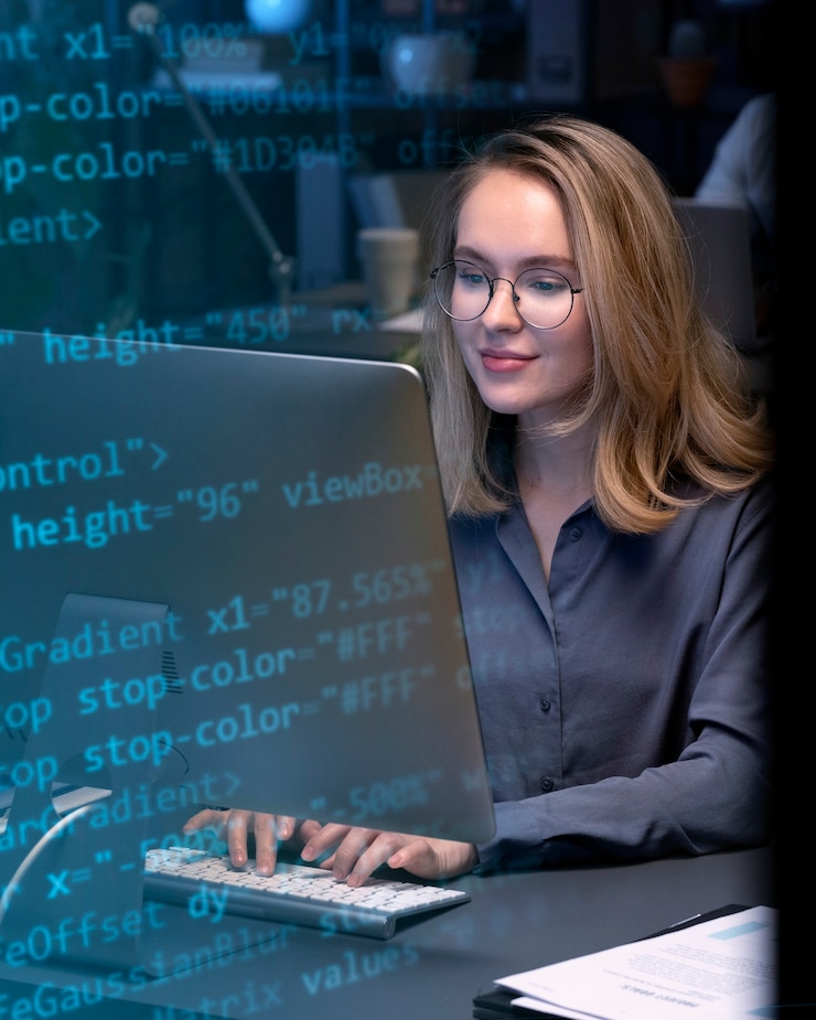 Miễn phí Photo người trước máy tính làm việc với html