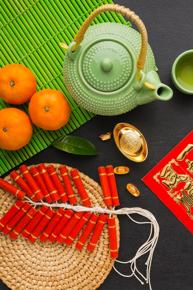 Miễn phí Photo pháo tết nguyên đán và ấm trà