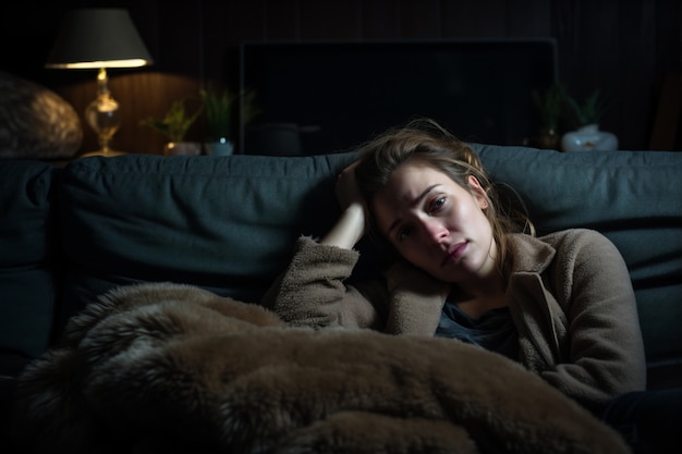 portrait of depressed woman