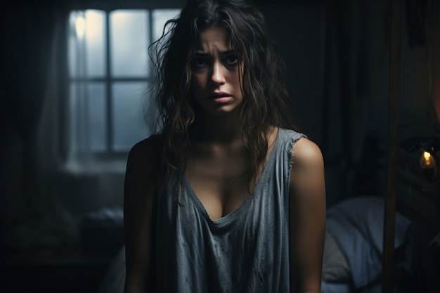 portrait of sad woman