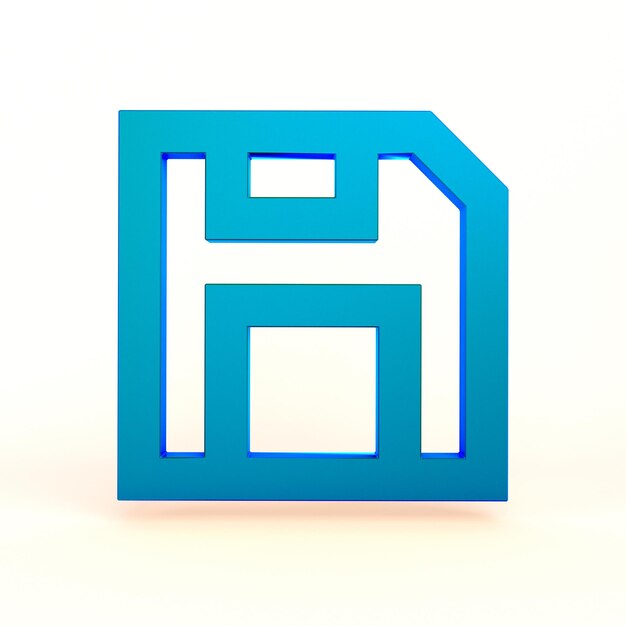 Save Icon Front Side In White Background