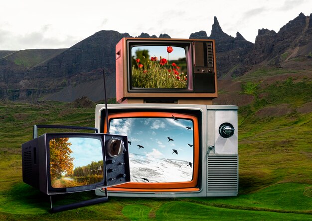 tv in nature concept