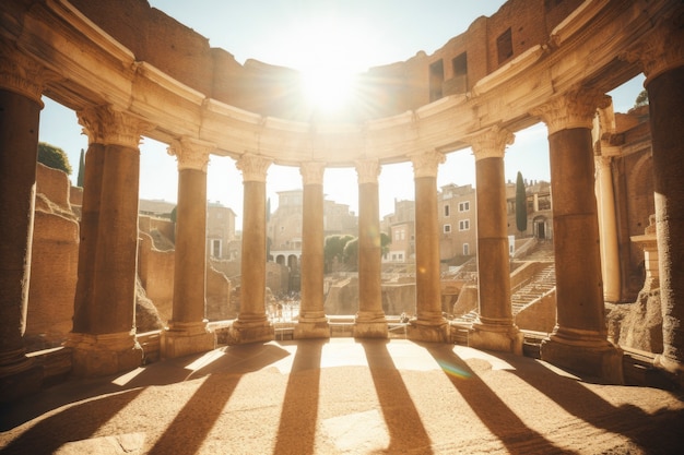 view of ancient roman empire architecture