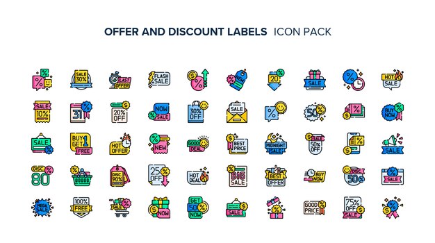 Etiquetas de oferta e desconto Premium Icon