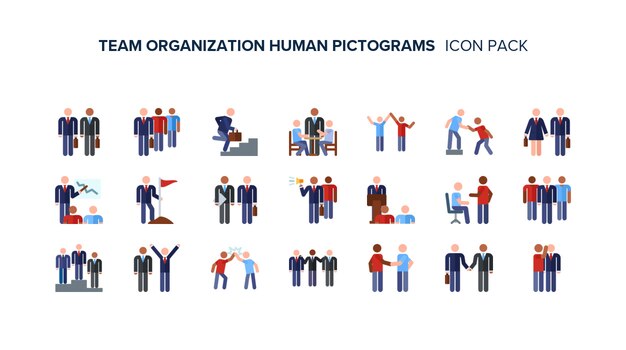 Pictogramas humanos da organização da equipe Premium Icon