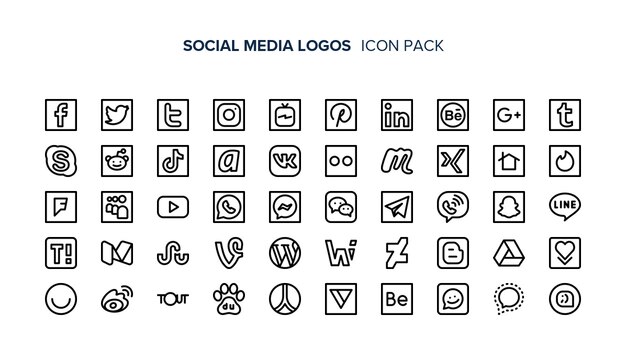 Sociale logos des médias Icône Premium