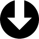 Télécharger symbole de la flèche vers le bas dans un cercle