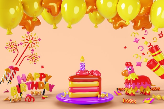 3d birthday background