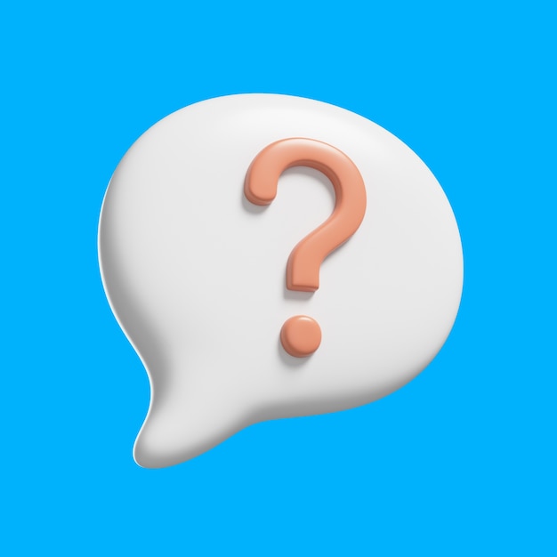 3d illustration with question icon