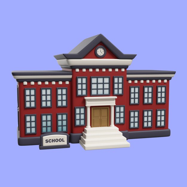 3D-kuvitus koulurakennuksesta