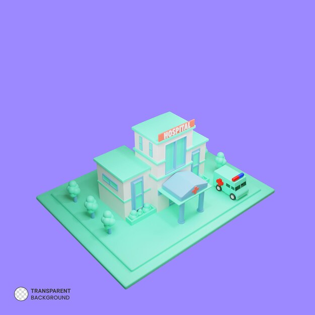 3d rendered isolated hospital icon