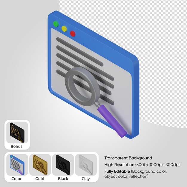 3d web page search
