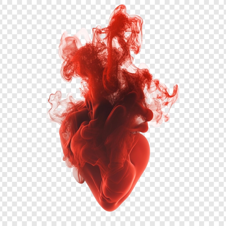 Ilmainen PSD abstract red ink heart a stunning visual of color and movement