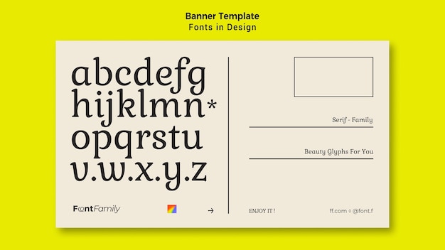 banner template for fonts and design